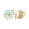 Light Gold Plated Alloy Enamel Pendants ENAM-Z017-14KCG-05-2