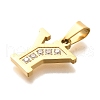 Ion Plating(IP) 304 Stainless Steel Rhinestone Pendants STAS-U035-01G-Y-2