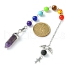 Mixed Gemstone Pointed Dowsing Pendulums PALLOY-JF02254-3