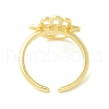 Hamsa Hand with Evil Eye Protection Enamel Open Ring RJEW-P027-04G-4