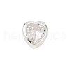 925 Sterling Silver Cubic Zirconia Heart Beads STER-F060-03S-01-1