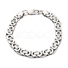 304 Stainless Steel Byzantine Chain Bracelets for Women Men BJEW-R018-22P-01-2
