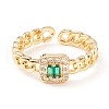 Mother's Day Rings Sparkling Cubic Zirconia Square Cuff Ring KK-D067-40G-RS-3
