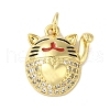 Rack Plating Brass Micro Pave Cubic Zirconia Pendants KK-P272-13G-1