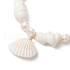 Clam Shell Charm Bracelets for Women BJEW-JB11766-4