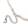 Clover Ceylon Glass Seed Beads Beaded Necklaces NJEW-JN04941-5