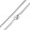 304 Stainless Steel Trapezoid with Tassel Pendant Necklace with Box Chains for Women NJEW-B087-06P-3