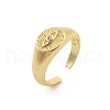 Rack Plating Brass Micro Pave Clear Cubic Zirconia Cuff Rings for Women RJEW-M028-109G-4