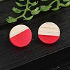 Resin & Wood Stud Earrings EJEW-N017-003A-2