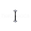 304 Stainless Steel Cubic Zirconia Eyebrow Straight Barbell Rings WG95BA1-06-1