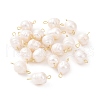 Grade B Natural Cultured Freshwater Pearl Connector Charms PALLOY-JF01496-02-2