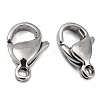 Tarnish Resistant Polished 316 Surgical Stainless Steel Lobster Claw Clasps X-STAS-R072-12A-2