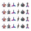 12Pcs 6 Style Ocean Themed Alloy Pendants FIND-LS0001-01-2
