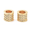 Column Brass Micro Pave Clear Cubic Zirconia Beads KK-S394-05C-2