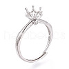 Rhodium Plated 925 Sterling Silver Micro Pave Cubic Zirconia Solitaire Ring Settings STER-T008-19P-1