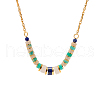 Natural Lapis Lazuli Beaded Pendant Necklace PW23031586268-1