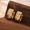 304 Stainless Steel with Cubic Zirconia Polishing effect Hoop Earrings EJEW-M001-26G-B-1