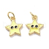 Real 18K Gold Plated Brass Enamel Charms KK-L206-019G-01-2