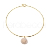 Brass with ABS Imitation Pearl Charm Necklace BJEW-Q350-05D-G-1