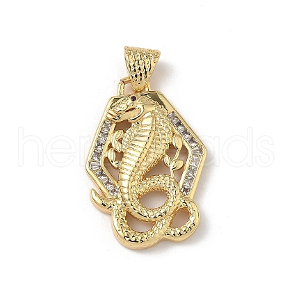 Brass Micro Pave Cubic Zirconia Pendants KK-Z115-10G-1