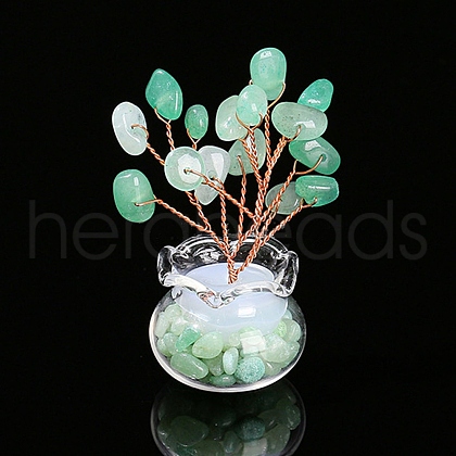 Mother's Day Natural Green Aventurine Chips Tree Decorations PW-WG5CB05-05-1