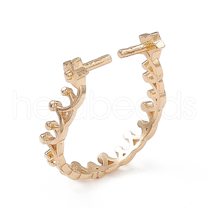Rack Plating Brass Open Cuff Ring Settings X-KK-G455-14G-1