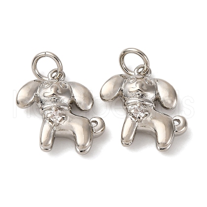 Brass Micro Pave Cubic Zirconia Charms KK-P308-57P-1