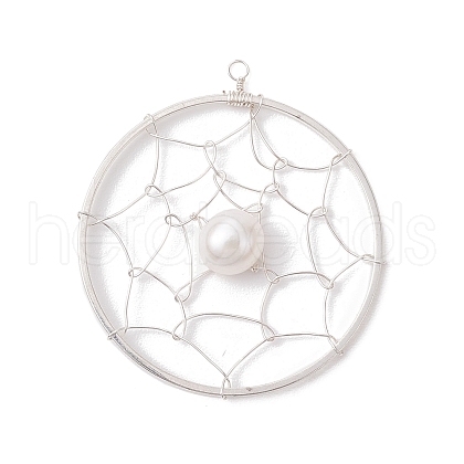 Natural Cultured Freshwater Pearl Pendants PALLOY-JF02653-01-1