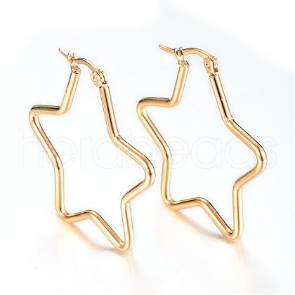 Vacuum Plating 304 Stainless Steel Hoop Earrings EJEW-T002-06-1