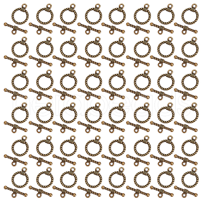 GOMAKERER 150Pcs Tibetan Style Alloy Toggle Clasps FIND-GO0002-99AB-1
