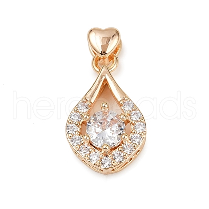 Brass Micro Pave Cubic Zirconia Pendants KK-E795-19KCG-01-1