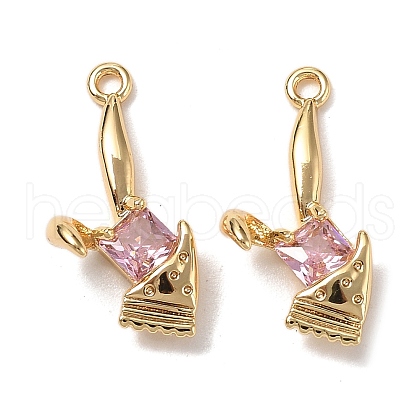 Brass Micro Pave Cubic Zirconia Pendants KK-A259-32G-1
