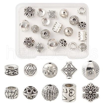 20Pcs 10 Style Tibetan Style Alloy Beads FIND-YW0003-68-1