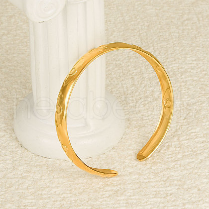 304 Stainless Steel Evil Eye Cuff Bangles for Women MB1147-2-1