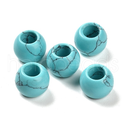 Synthetic Turquoise European Beads G-R488-01O-1