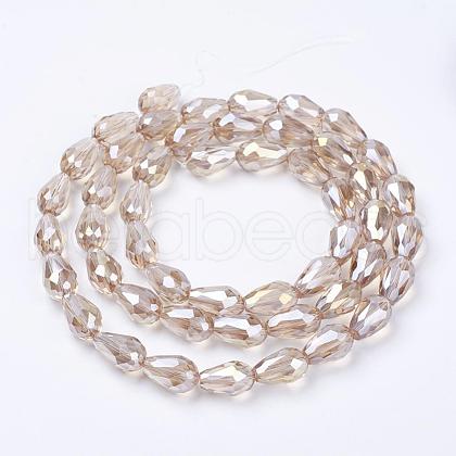 Electroplate Glass Beads Strands EGLA-D015-15x10mm-25-1