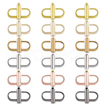 DICOSMETIC 18Pcs 6 Colors Alloy Adjuster Buckles FIND-DC0004-91-1