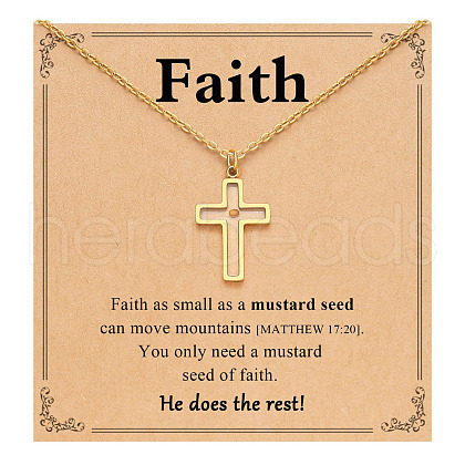 Cross 216 Stainless Steel Mustard Seed Pendant Necklaces for Women WG511AE-01-1
