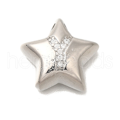 Rack Plating Brass Micro Pave Cubic Zirconia Pendants KK-I722-05P-Y-1