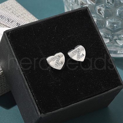 Rack Plating Brass Micro Pave Clear Cubic Zirconia Stud Earrings EJEW-K299-01P-Z-1