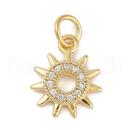 Rack Plating Brass Micro Pave Cubic Zirconia Pendants KK-H509-06G-1