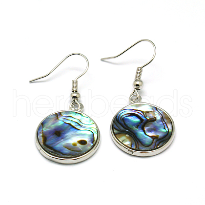 Abalone Shell/Paua ShellEarrings EJEW-N001-12-1