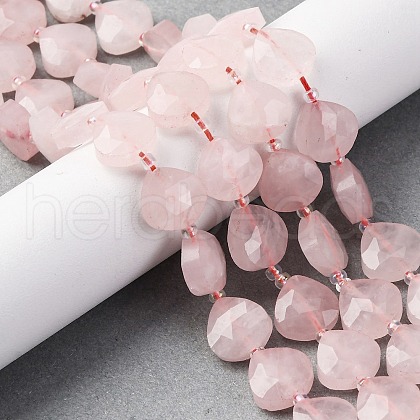 Natural Rose Quartz Beads Strands G-P570-E16-02-1