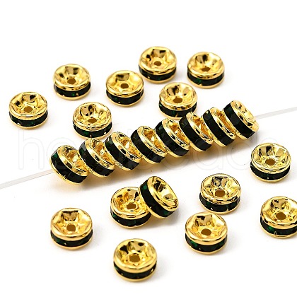 Brass Grade A Rhinestone Spacer Beads RSB036NF-12G-1