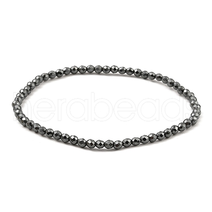 Synthetic Non-Magnetic Hematite Beaded Bracelets BJEW-E084-03-1