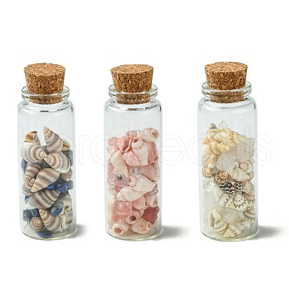 3Pcs Transparent Glass Wishing Bottle Decoration PALLOY-JF03371-1