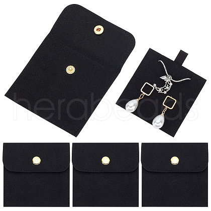 WADORN 4 Sets Square Microfiber Packing Button Bags ABAG-WR0001-09C-1