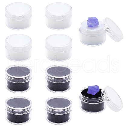 Gorgecraft 10Pcs 2 Colors Round Jewelry Clear Plastic Loose Diamond Storage Box CON-GF0001-15A-1