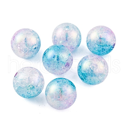 UV Plating Rainbow Iridescent Two Tone Acrylic Beads PACR-C009-04D-1