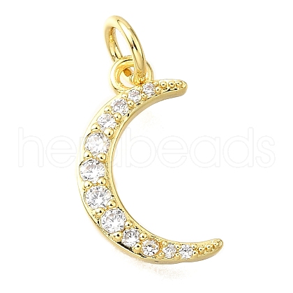 Brass Micro Pave Clear Cubic Zirconia Pendants KK-V011-62G-1